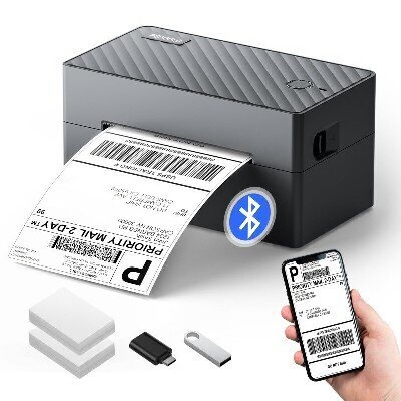 Efficient 4x6 Thermal Label Printer with Bluetooth Connectivity