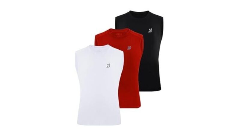 Roadbox 3-Pack Boys Youth Sleeveless Compression Shirt, Quick Dry Kids Football Undershirt