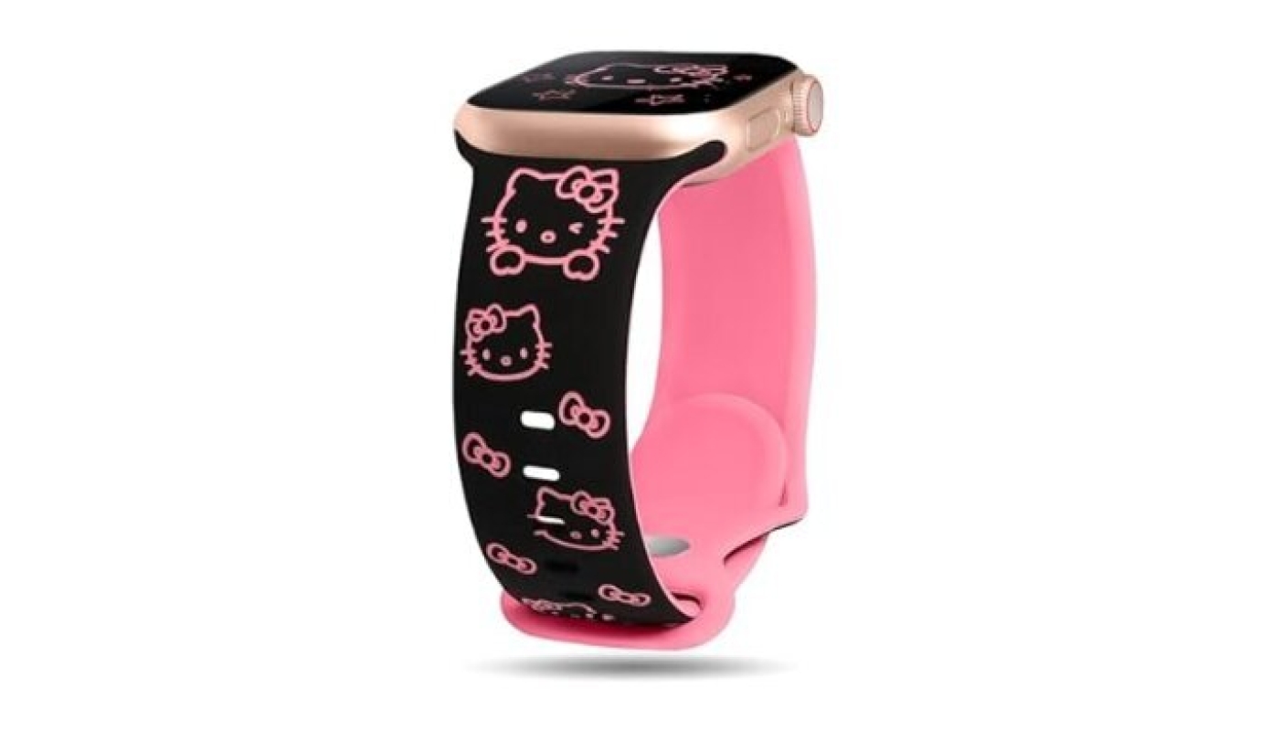 Cute Cartoon Engraved Two-Tone Silicone Apple Watch Bands
