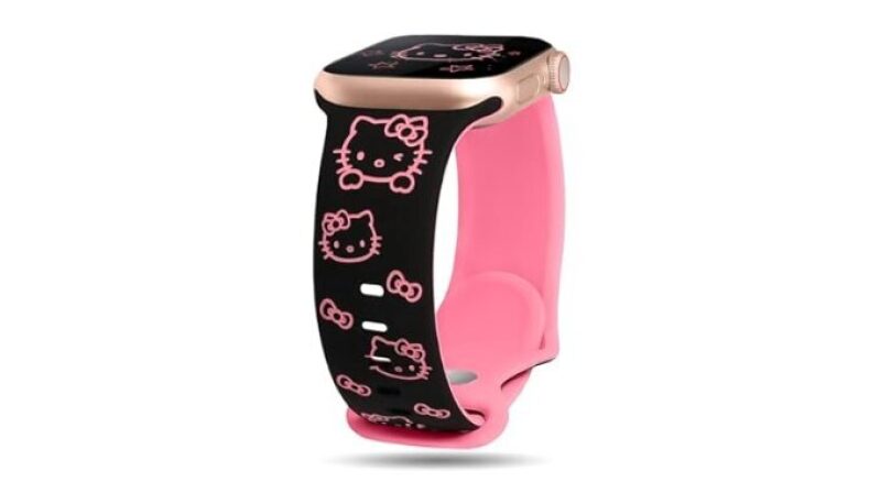 Cute Cartoon Engraved Two-Tone Silicone Apple Watch Bands