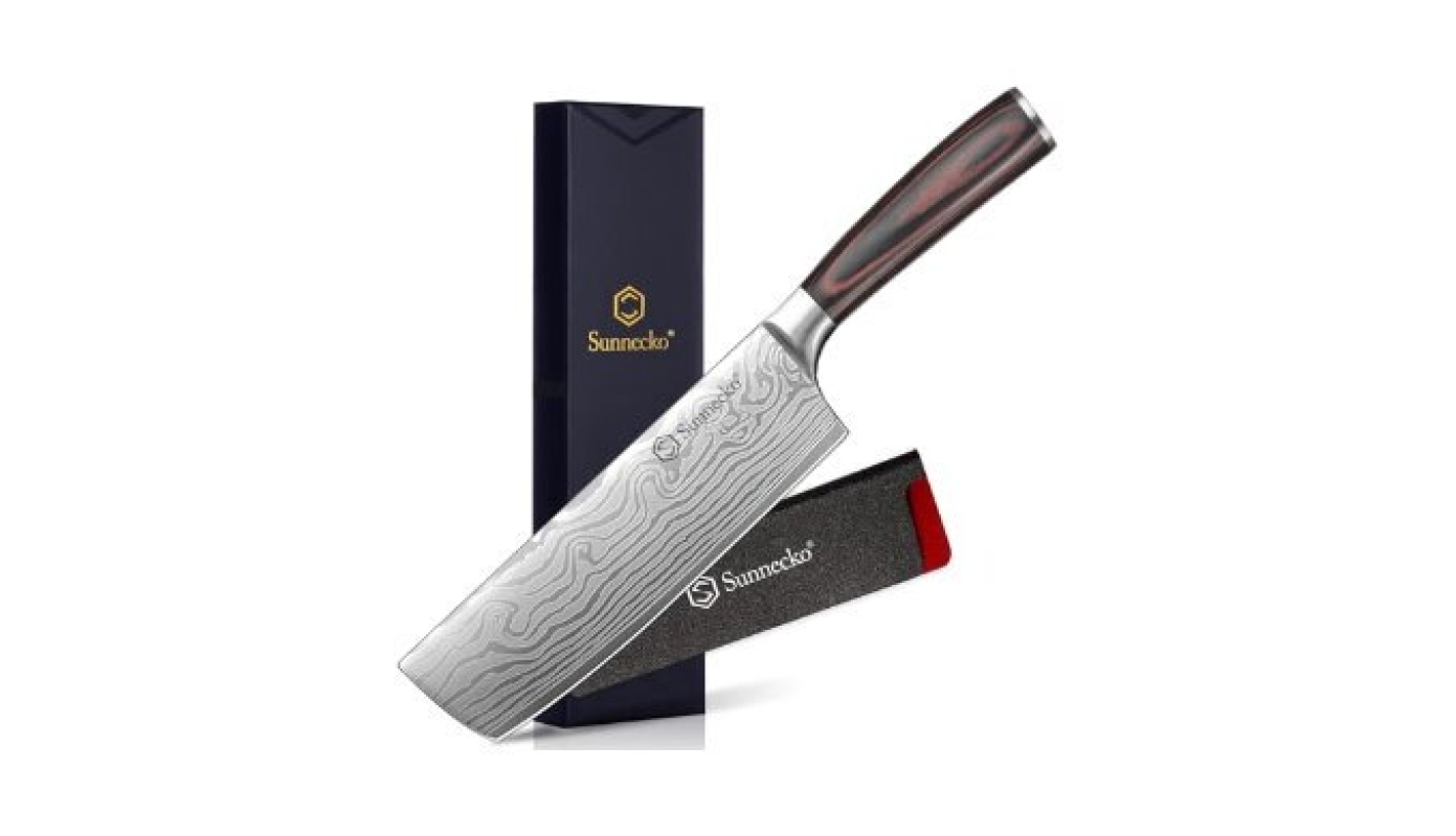 Versatile Japanese Nakiri Knife with Sheath - Premium Carbon Steel Chef Knife