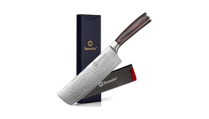 Versatile Japanese Nakiri Knife with Sheath - Premium Carbon Steel Chef Knife
