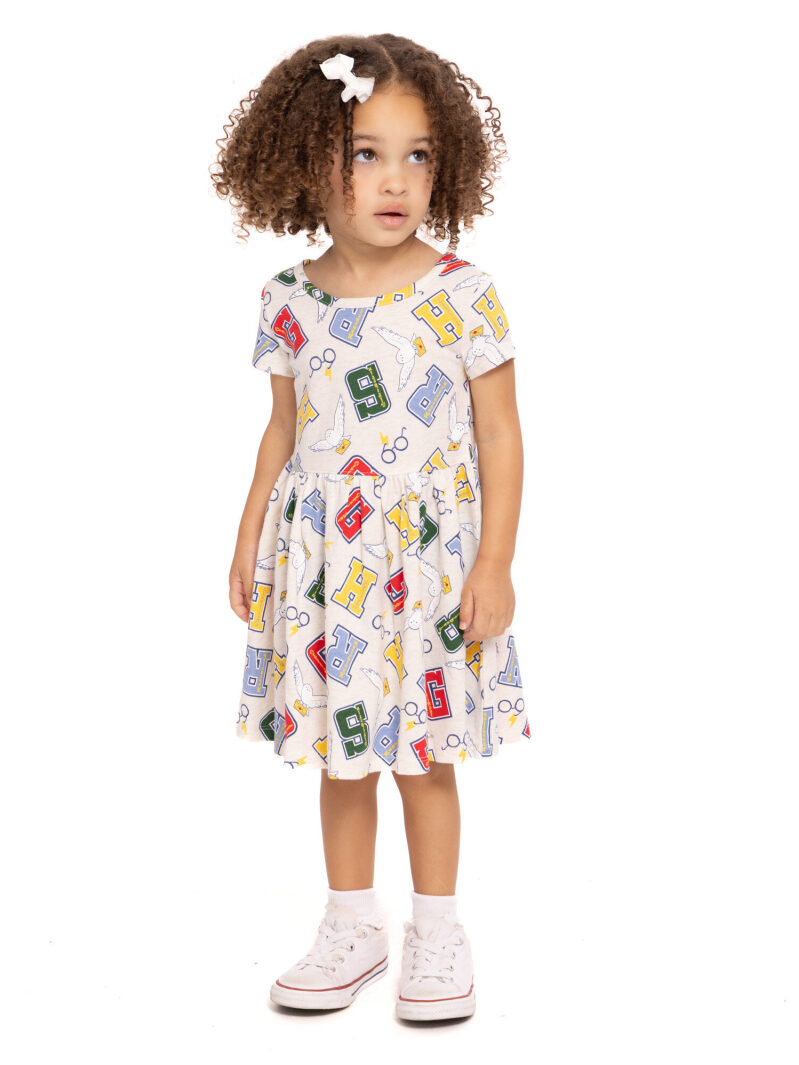 Harry Potter Toddler Girl Allover Print Dress w/Short Sleeves