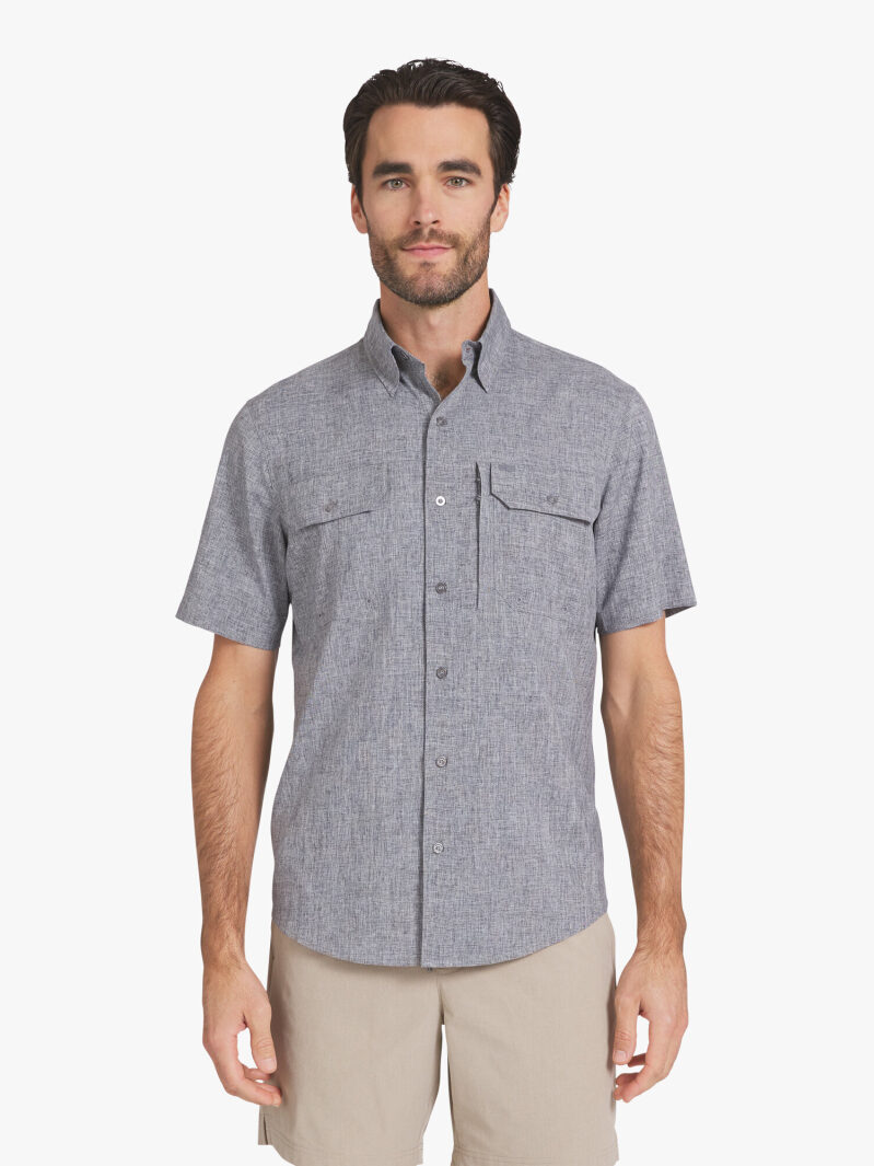 Chaps Men's & Big Men's Tech Chambray Short Sleeve Shirt