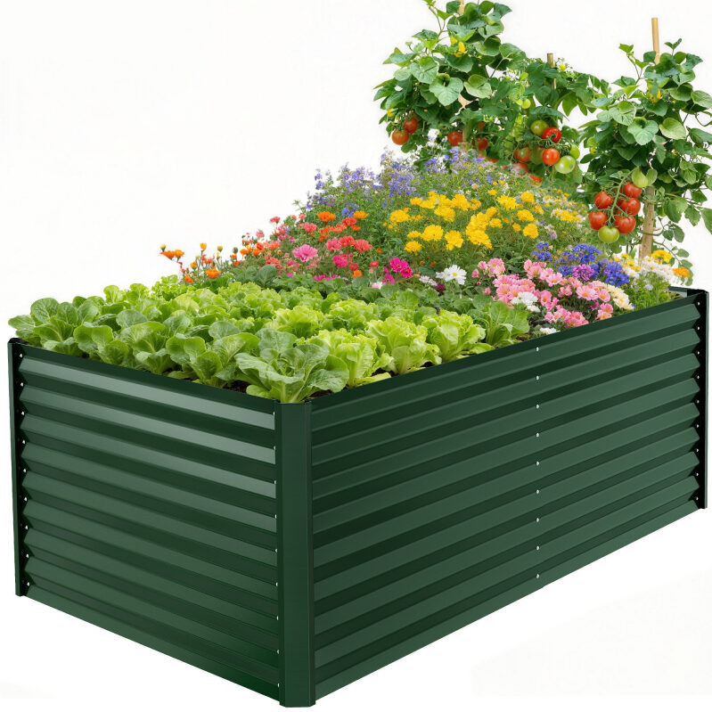 Elevated Garden Bed - 6x3x2ft Outdoor Metal Raised Bed Kit