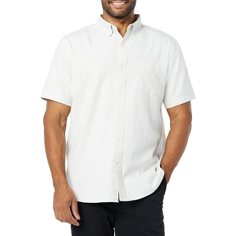 Amazon Essentials Men's Slim-Fit Short Sleeve Stretch Oxford Shirt - Classic Coolness