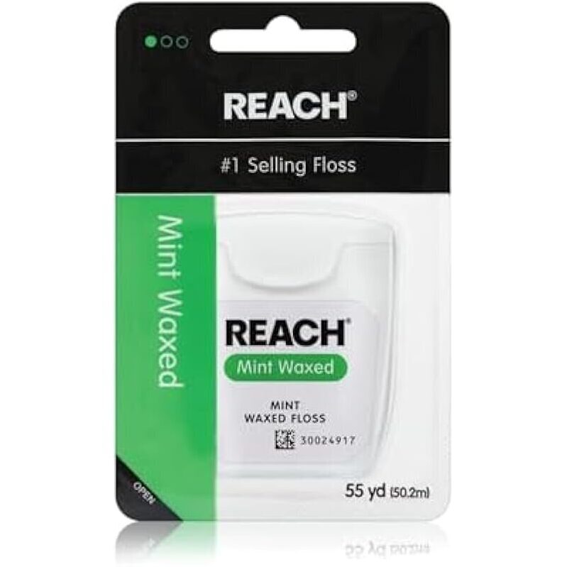 Reach Waxed Dental Floss 55 Yards - Mint Flavored, Smooth Glide