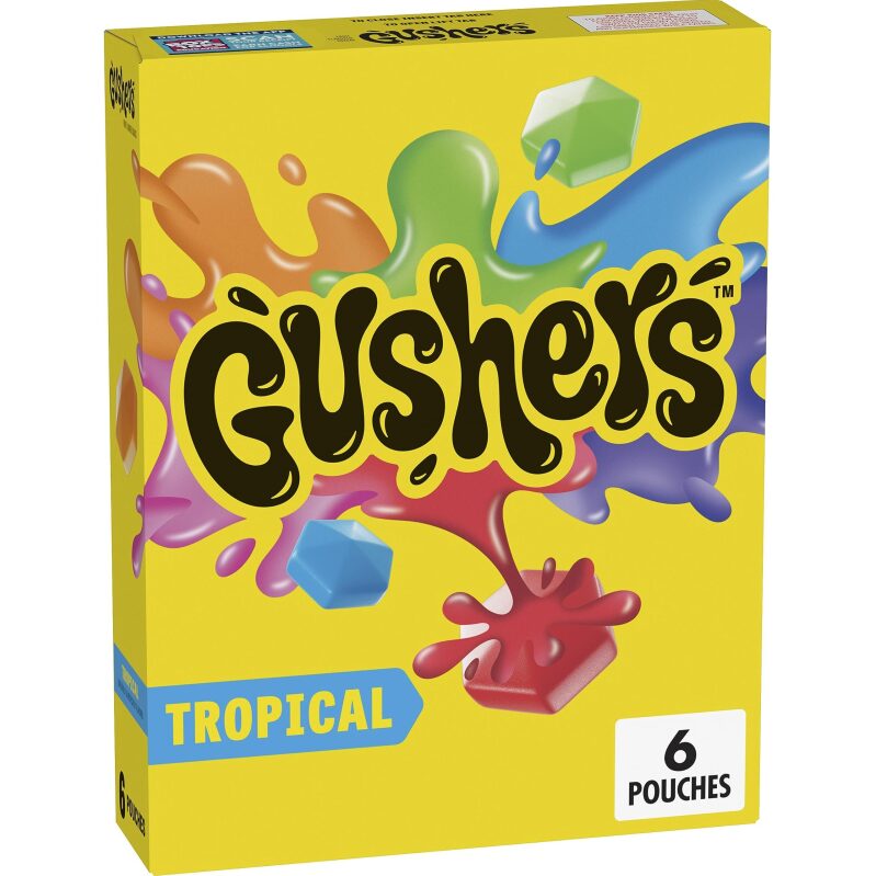 Gushers Tropical Fruit Flavored Snacks, 6-Count, 4.8oz