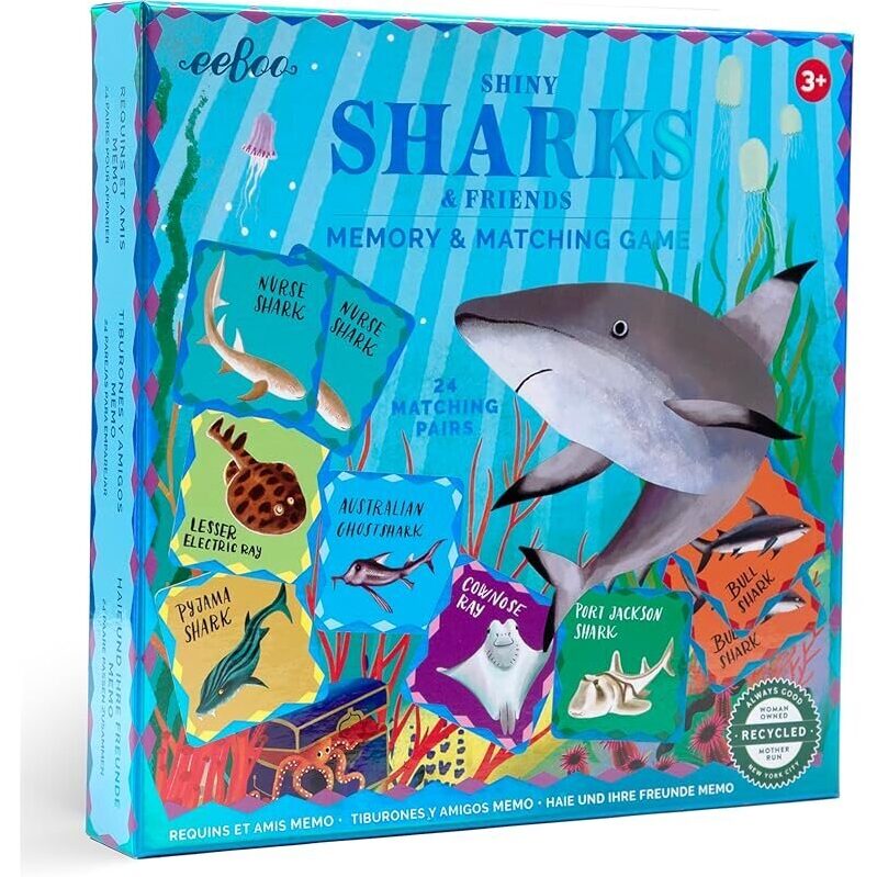 EeBoo Memory & Matching Game - Shiny Sharks & Friends