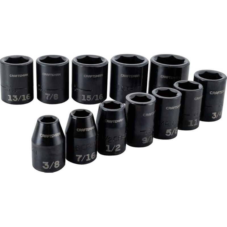 12-Piece CRAFTSMAN SAE 1/2-inch Impact Socket Set - High-Performance Tooling