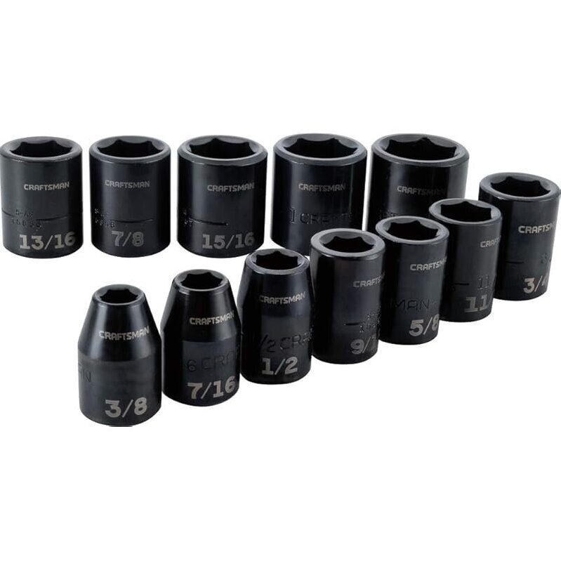 12-Piece CRAFTSMAN SAE 1/2-inch Impact Socket Set - High-Performance Tooling