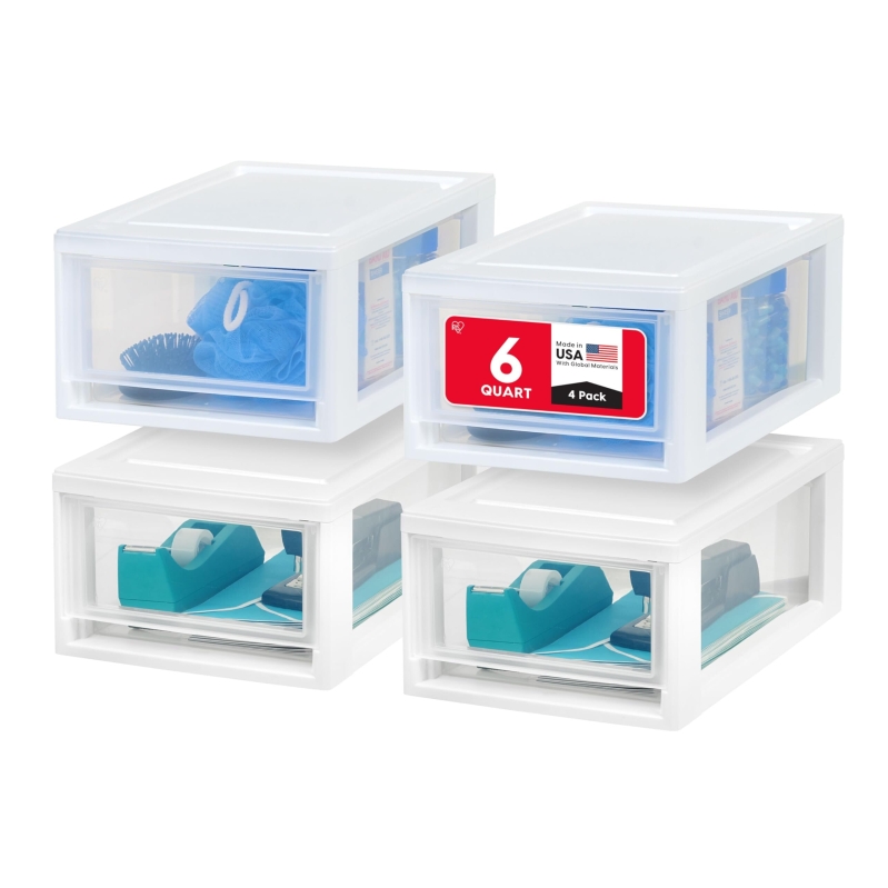 Organize Your Home with IRIS USA 6 Qt. Small Plastic Stacking Drawers