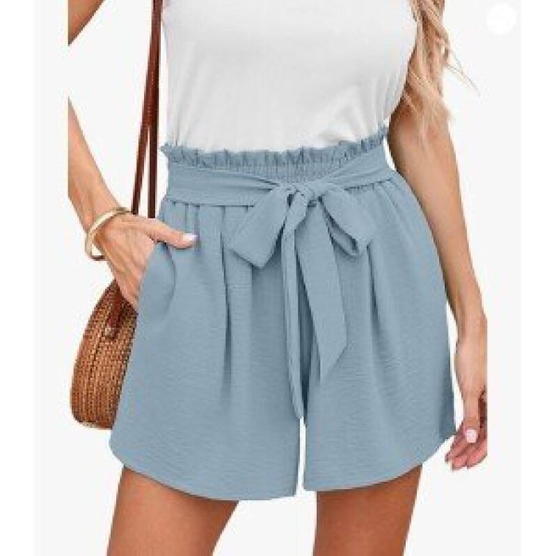 Stylish High-Waisted Wide-Leg Beach Shorts for Women