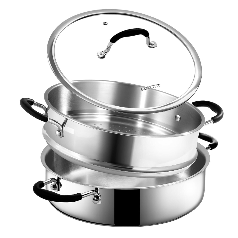 High-Performance Tri-Ply Stainless Steel Saute Pan Set with Lids - 5 Quart