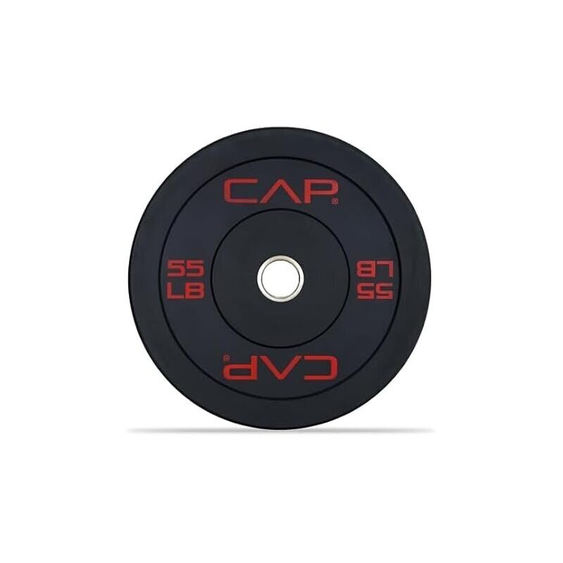 CAP Barbell Economy Olympic Bumper Plate, 55lbs Single