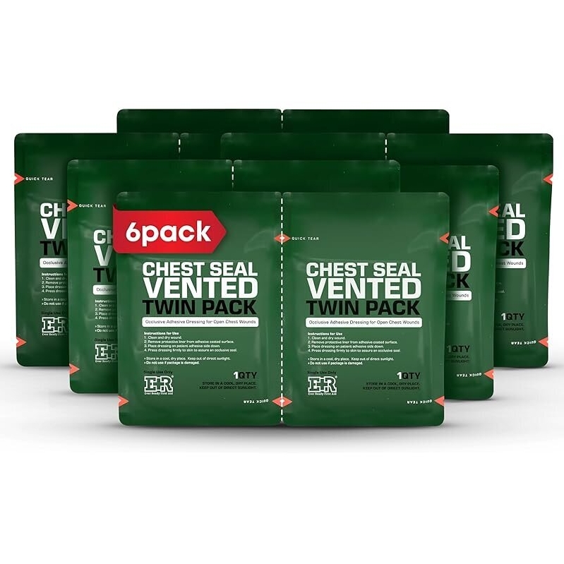 Ever Ready First Aid Vented Chest Seal 6-Pack (12-Count)