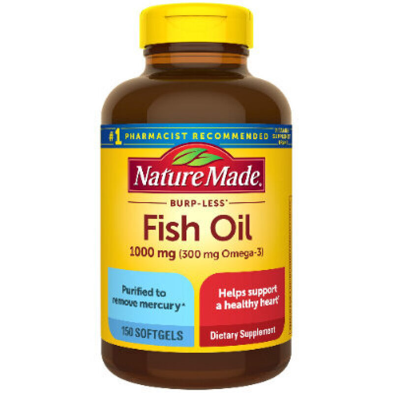 NatureMade Fish Oil Softgels - 1000mg Omega-3, 150 Count