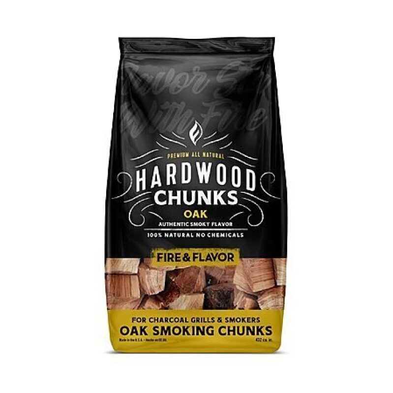 4-Pound Fire & Flavor Premium All Natural Smoking Wood Chunks (Oak) - Best Value for Grilling