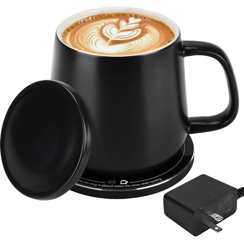 USBERG 15w Smart-Warming Ceramic Cup with Leak-Resistant Lid