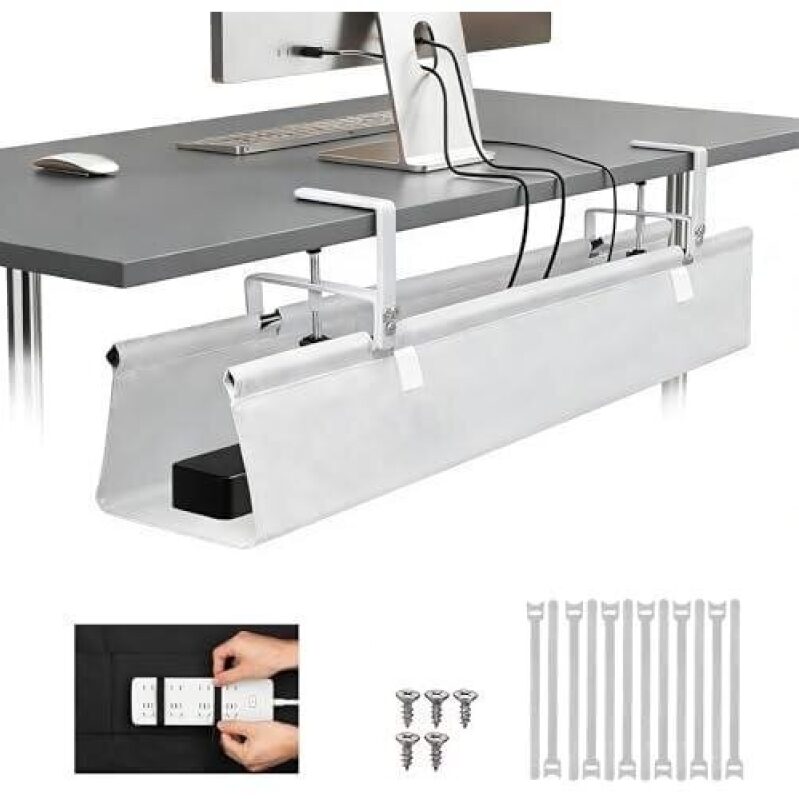 48-Inch Oxford Fabric Cable Management Channel for Desks - 57% Discount