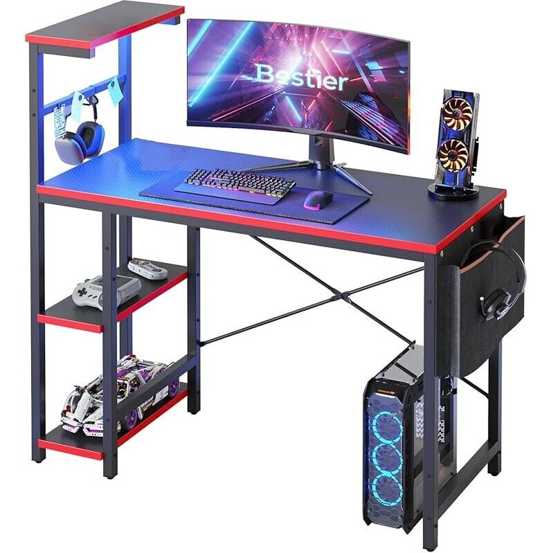 Bestier D471Z Gaming Desk with LED Lights - 44 Inch