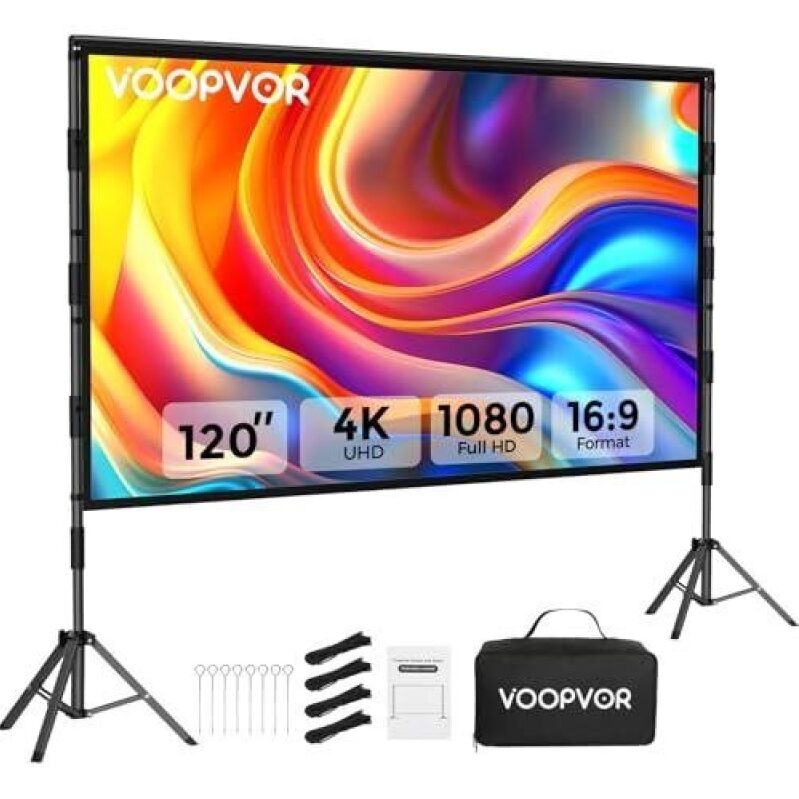 VOOPVOR 120-Inch 4K Portable Projector - 50% Discount