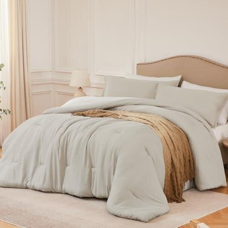 50% Off Full-Season Comforter Set - Light, Breathable, Oatmeal Core