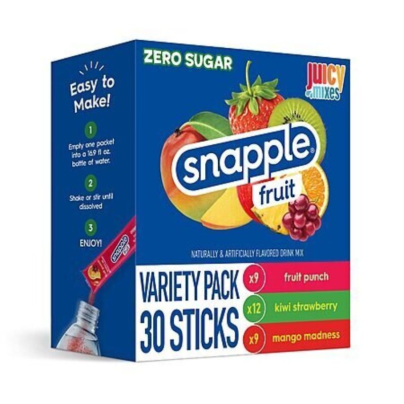 30-Pack Snapple Powder Drink Mix Variety Pack - $3.78 with Free Shipping