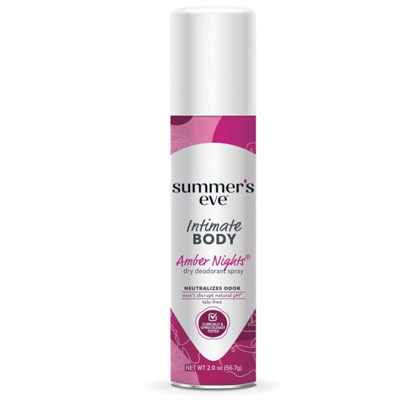 Summer's Eve Intimate Body Dry Deodorant Spray - Amber Nights, 2oz