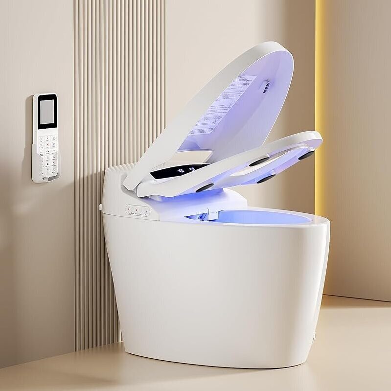 Smart Tankless Toilet with Warm Water Sprayer and Dryer