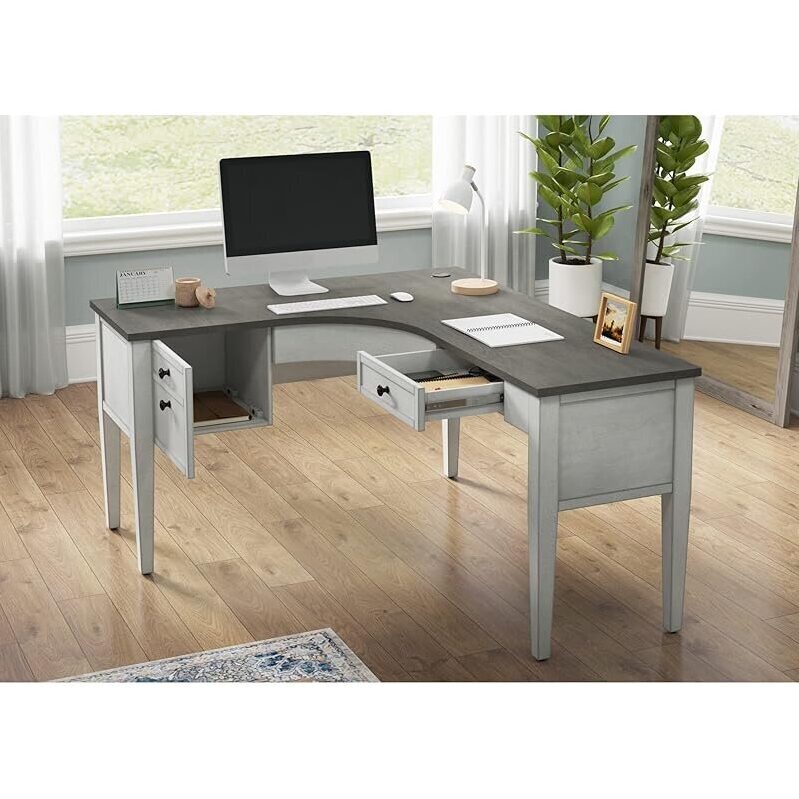 60-inch W Wood L-Shaped Corner Desk - Whalen Lagron