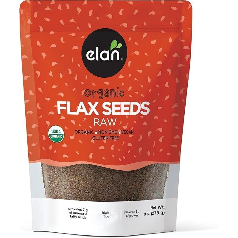Elan Organic Flax Seeds 9oz - Boost Your Nutrition Naturally