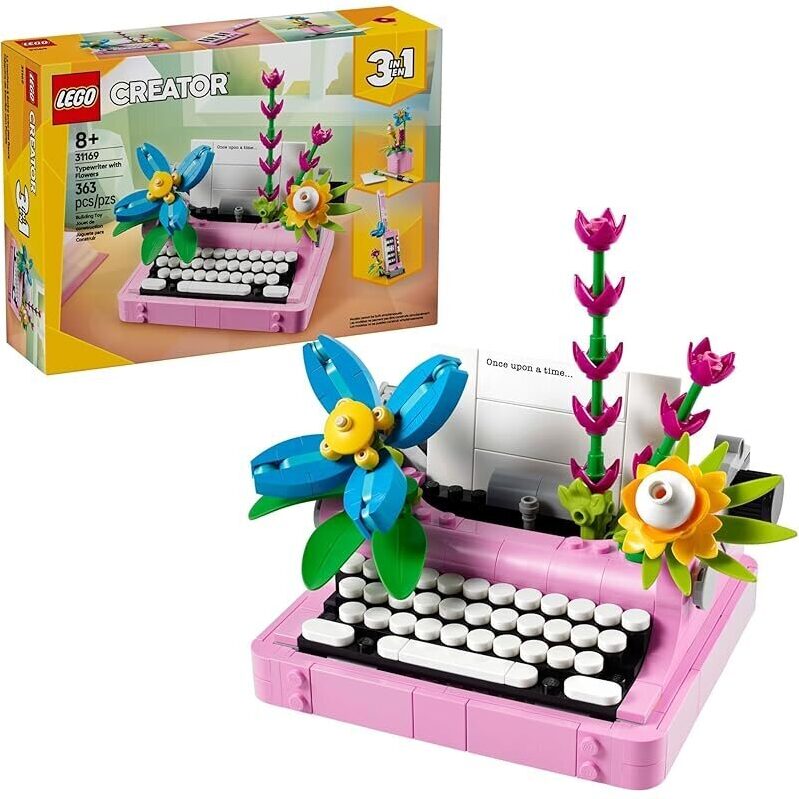 LEGO Creator 3 in 1 Typewriter with Flowers - A Creative Building Toy for Kids