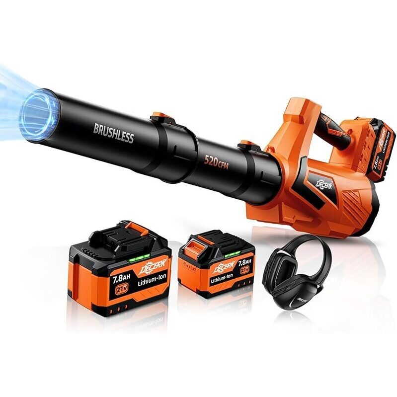Decerk 530CFM 17000 RPM Cordless Leaf Blower - High-Performance, Low-Cost, 30% Quieter