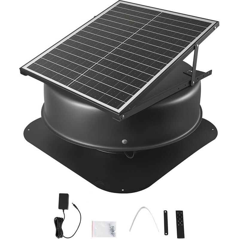 VEVOR 42W Solar Attic Fan - Efficient Roof Vent for Cooling