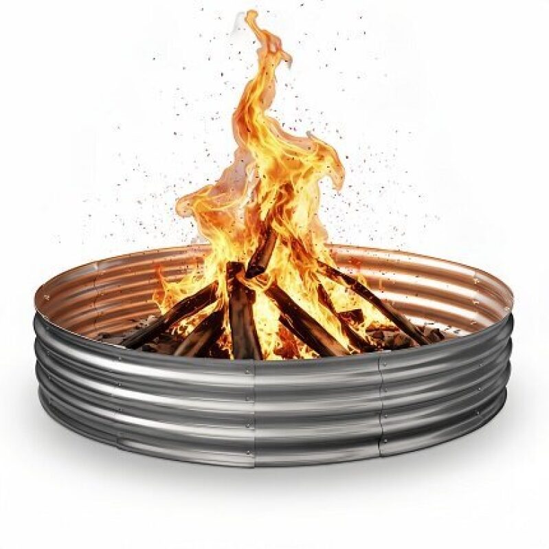 Eclaron 60-Inch Galvanized Steel Fire Pit Ring - Perfect for Outdoor Gatherings