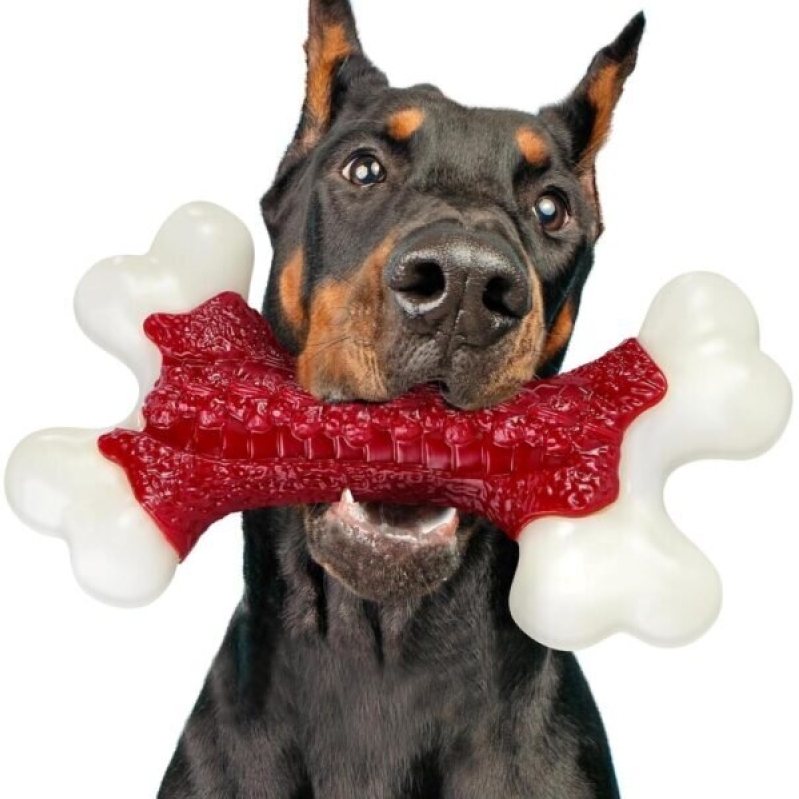 Kseroo Indestructible Dog Toys for Aggressive Chewers - Beef Flavored Hard Nylon Bone Chew Toys