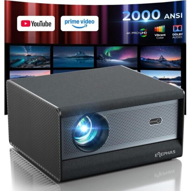 ELEPHAS Smart 4K Projector with WiFi and Bluetooth – 53% Discount
