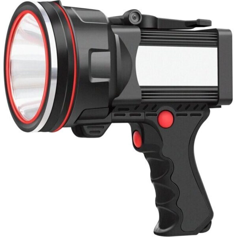 anlook Rechargeable Spotlight Flashlight - Waterproof, Built-in Kickstand, Phone Charger, Emergency Light for Outdoor Adventures