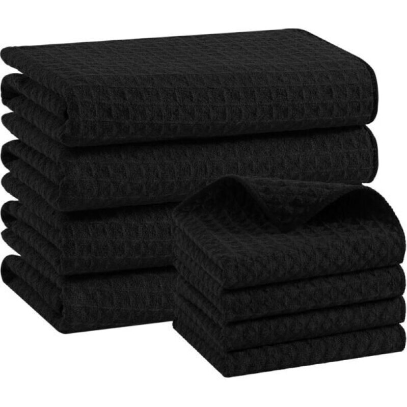 Premium Microfiber Waffle Weave Kitchen Towels, Ultra Absorbent 8 Pack