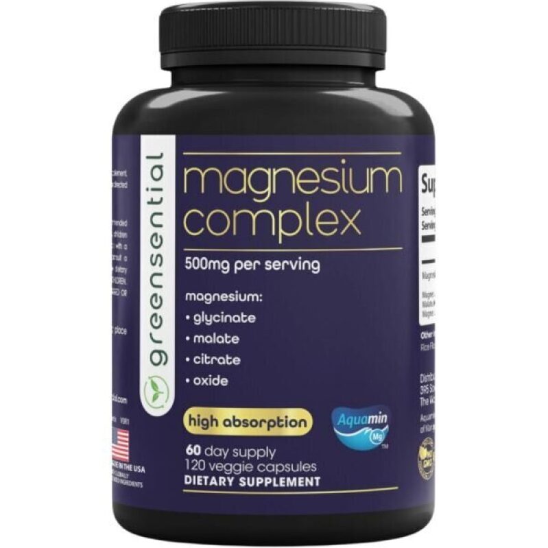 Greensential Magnesium Complex 500mg | 2-Month Supply | 5 Forms of Magnesium