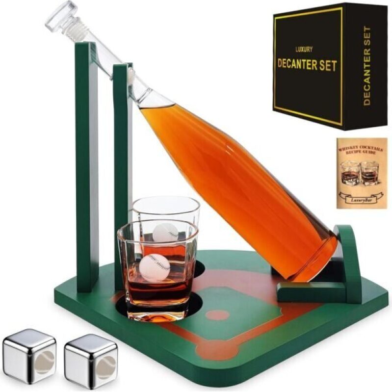 Elegant Baseball Whiskey Decanter Set - Perfect Gift for Men