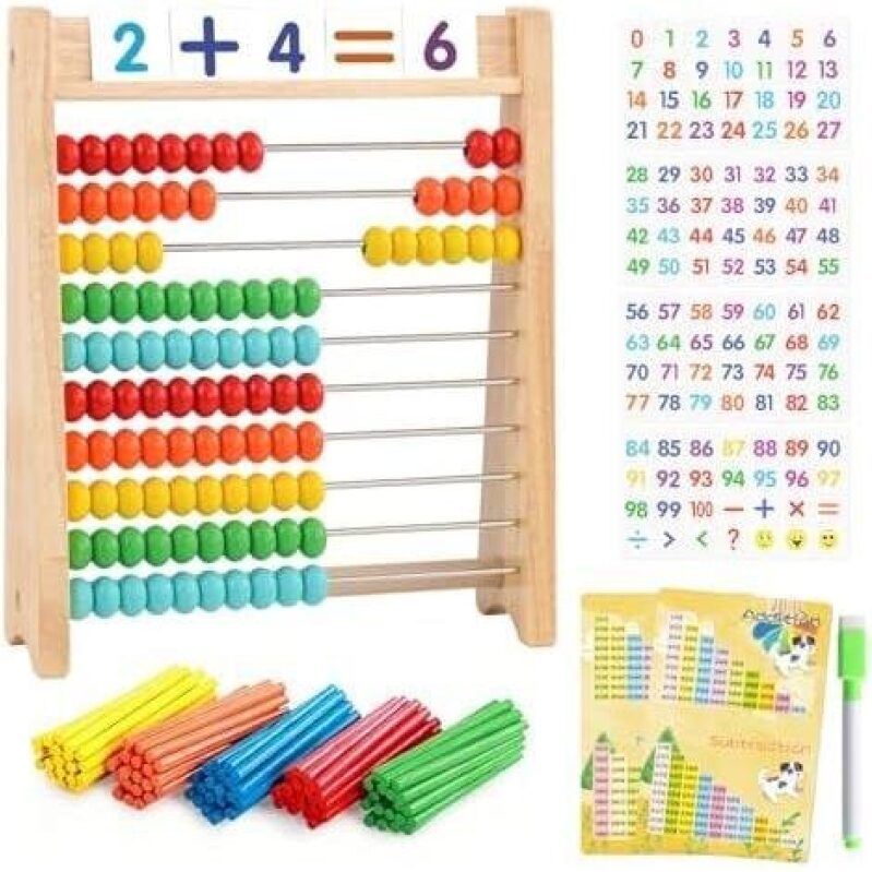 Wooden Abacus for Kids - Educational Math Toy