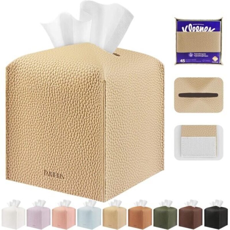 Stylish and Functional PU Leather Tissue Box Cover - 40% Discount