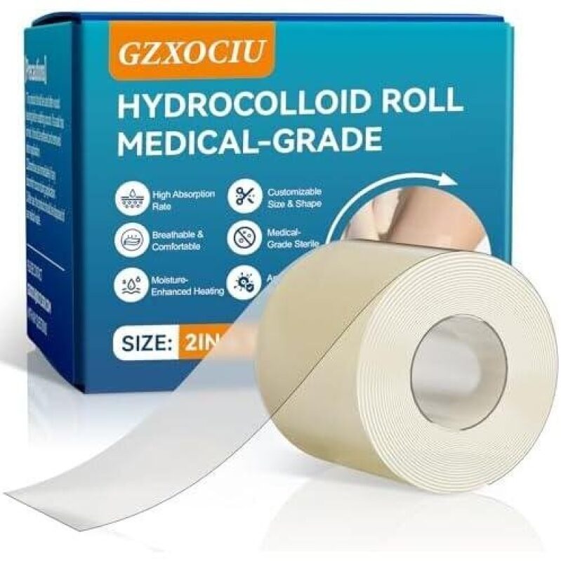 Hydrocolloid Bandages Roll - 2in x 16ft Ultra Adhesive & Absorbent Waterproof Wound Care