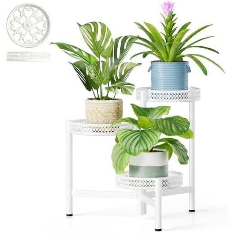 Space-Saving 3-Tier Foldable Metal Angle Plant Stand - 35% OFF