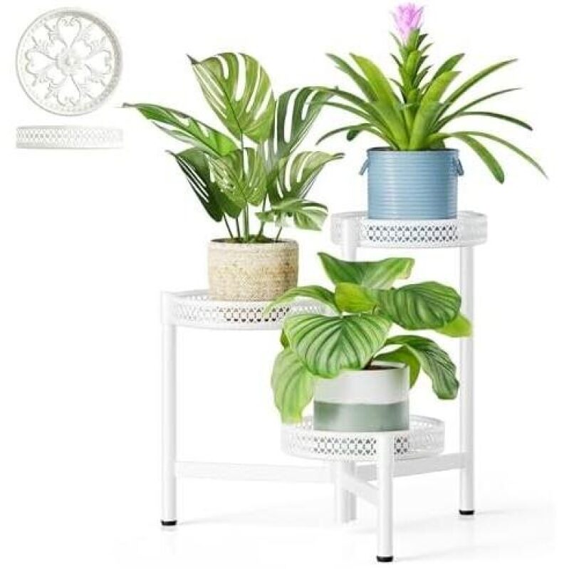 Space-Saving 3-Tier Foldable Metal Angle Plant Stand - 35% OFF