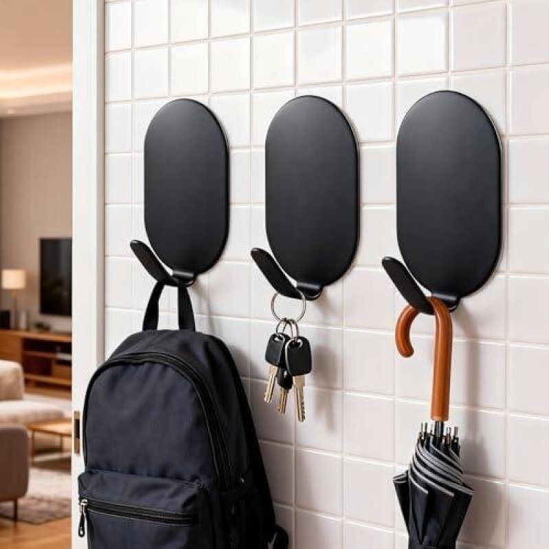 Black Multifunctional Adhesive Hook Set - 38% OFF