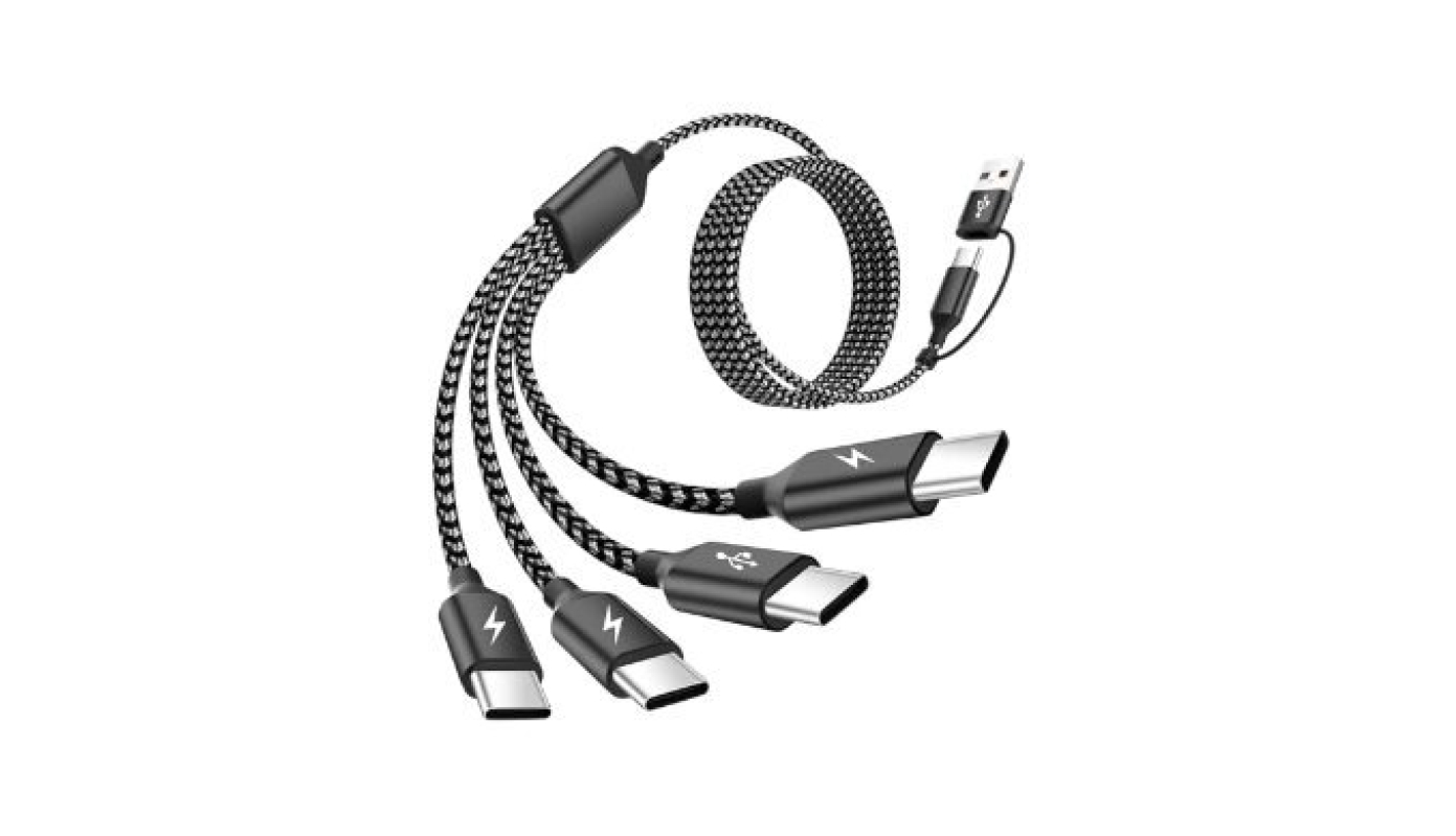 USB C Splitter Multi Charging Cable: 1 Pack, 4-in-2 USB C Charging Cord