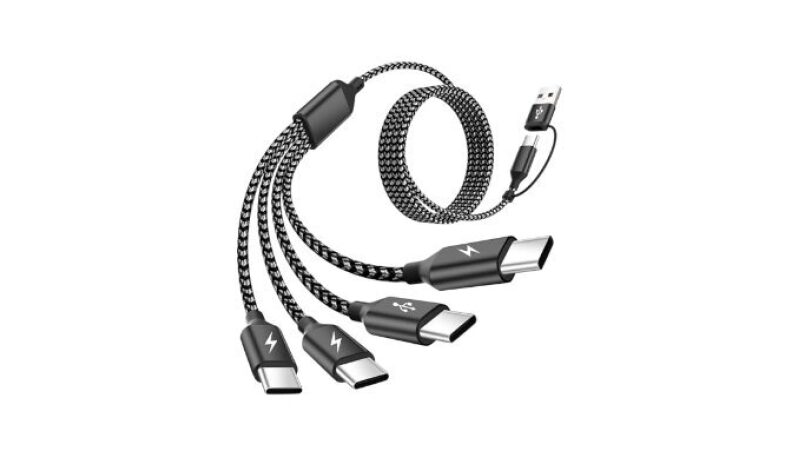 USB C Splitter Multi Charging Cable: 1 Pack, 4-in-2 USB C Charging Cord